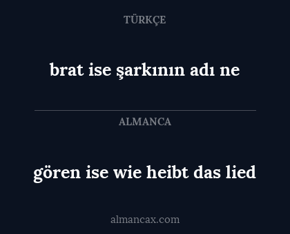 gören ise wie heibt das lied - brat ise şarkının adı ne