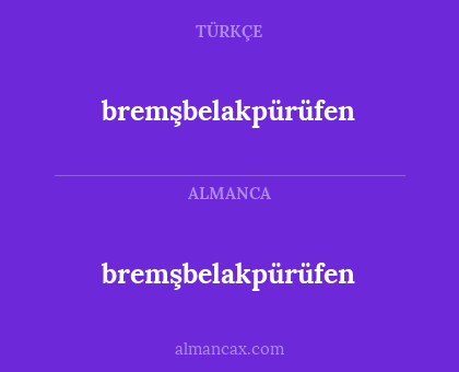 bremşbelakpürüfen - bremşbelakpürüfen