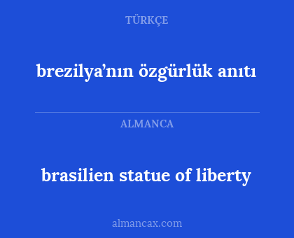 brezilya’nın özgürlük anıtı - brasilien statue of liberty