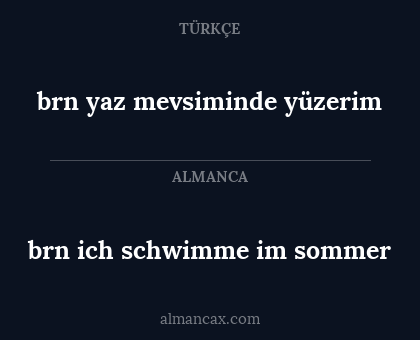 brn yaz mevsiminde yüzerim - brn ich schwimme im sommer