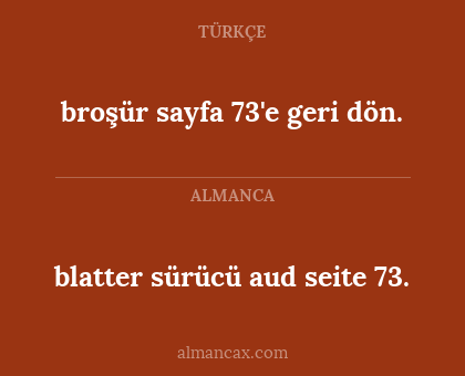 blatter sürücü aud seite 73. - broşür sayfa 73'e geri dön.