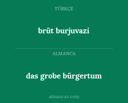 brüt burjuvazi - das grobe bürgertum