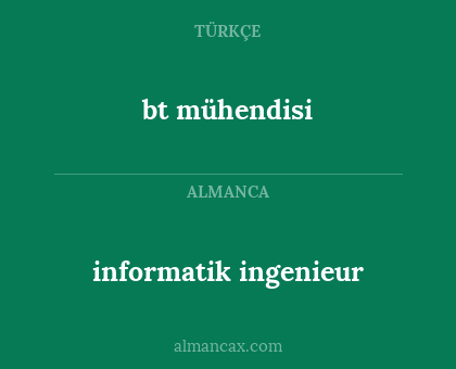 bt mühendisi - informatik ingenieur