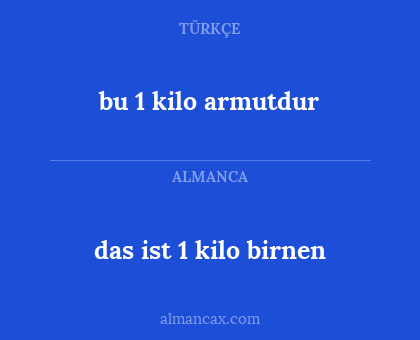 bu 1 kilo armutdur - das ist 1 kilo birnen