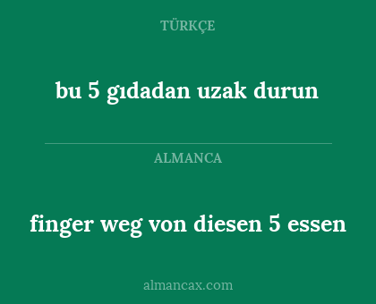finger weg von diesen 5 essen - bu 5 gıdadan uzak durun