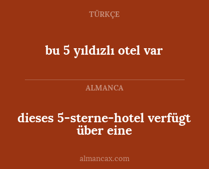 bu 5 yıldızlı otel var - dieses 5-sterne-hotel verfügt über eine