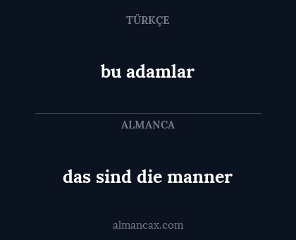 das sind die manner - bu adamlar
