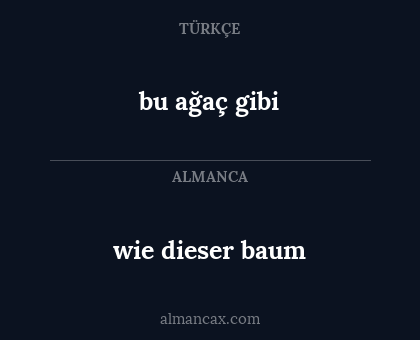 bu ağaç gibi - wie dieser baum