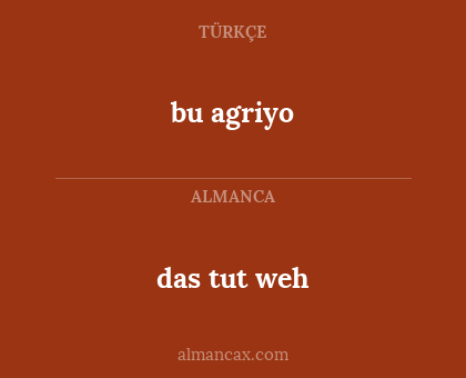 bu agriyo - das tut weh