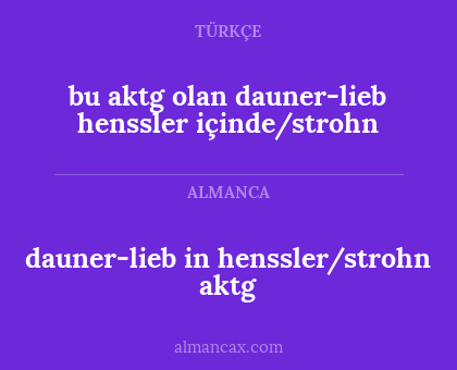 bu aktg olan dauner-lieb henssler içinde/strohn - dauner-lieb in henssler/strohn aktg