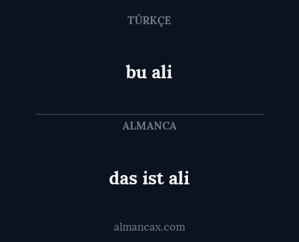 bu ali - das ist ali