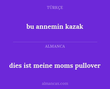 dies ist meine moms pullover - bu annemin kazak