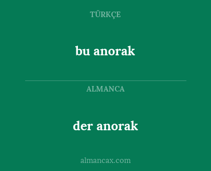 der anorak - bu anorak
