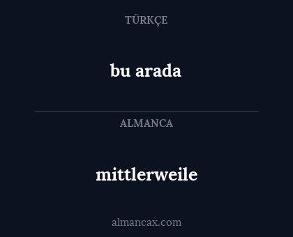 bu arada - mittlerweile