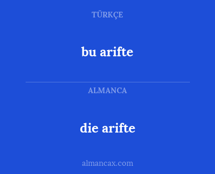 bu arifte - die arifte
