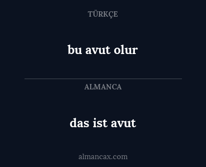 bu avut olur - das ist avut