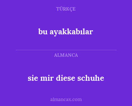 bu ayakkabılar - sie mir diese schuhe