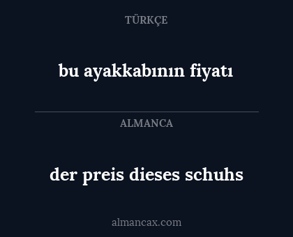 bu ayakkabının fiyatı - der preis dieses schuhs