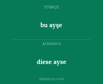 bu ayşe - diese ayse