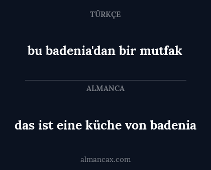 das ist eine küche von badenia - bu badenia'dan bir mutfak