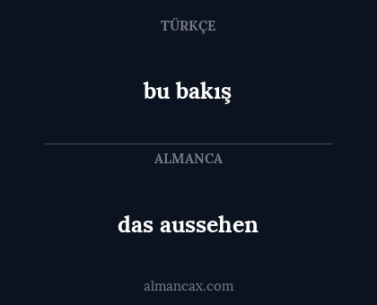 bu bakış - das aussehen