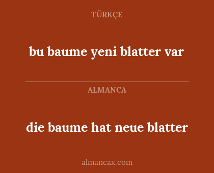 die baume hat neue blatter - bu baume yeni blatter var
