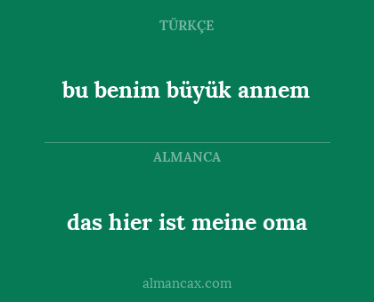bu benim büyük annem - das hier ist meine oma