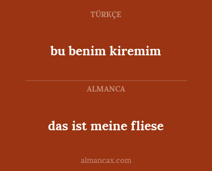 bu benim kiremim - das ist meine fliese