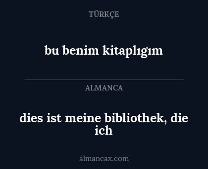 dies ist meine bibliothek, die ich - bu benim kitaplıgım