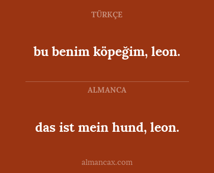 bu benim köpeğim, leon. - das ist mein hund, leon.