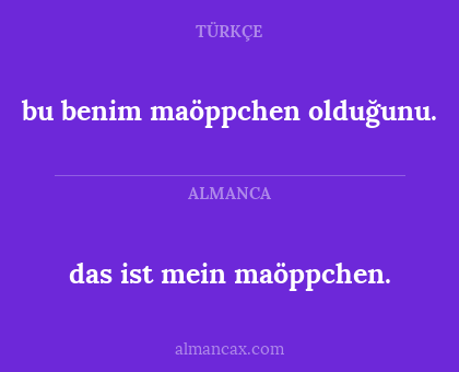 bu benim maöppchen olduğunu. - das ist mein maöppchen.