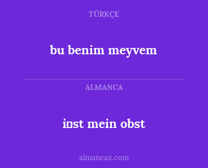 bu benim meyvem - i̇st mein obst