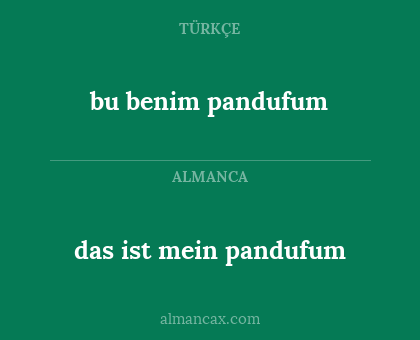 bu benim pandufum - das ist mein pandufum