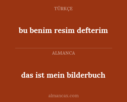das ist mein bilderbuch - bu benim resim defterim