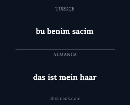 bu benim sacim - das ist mein haar