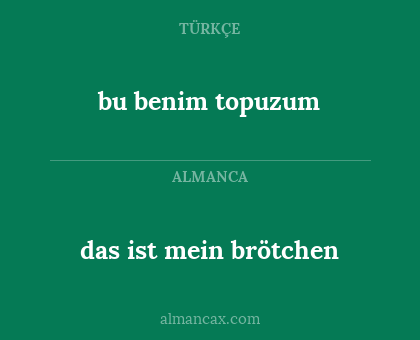 bu benim topuzum - das ist mein brötchen