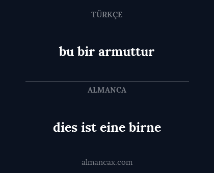 bu bir armuttur - dies ist eine birne