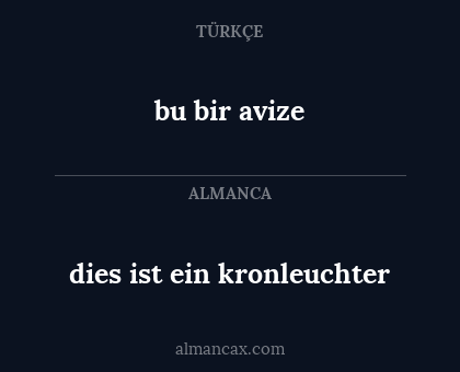 bu bir avize - dies ist ein kronleuchter