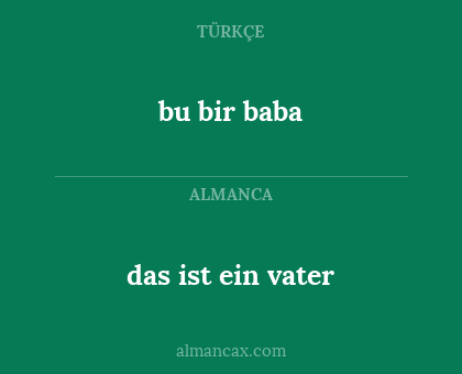 bu bir baba - das ist ein vater