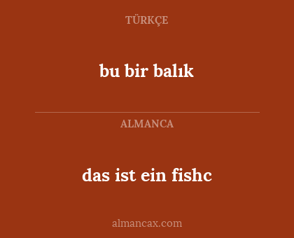 bu bir balık - das ist ein fishc