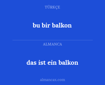 bu bir balkon - das ist ein balkon
