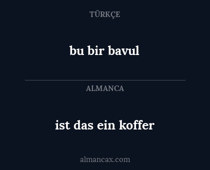 bu bir bavul - ist das ein koffer