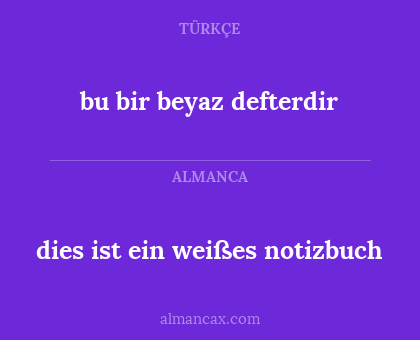 dies ist ein weißes notizbuch - bu bir beyaz defterdir