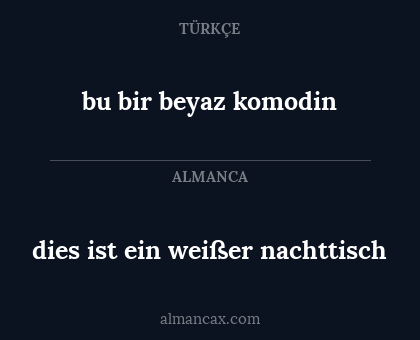 bu bir beyaz komodin - dies ist ein weißer nachttisch