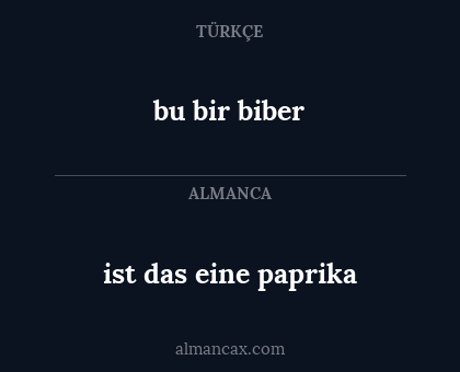 bu bir biber - ist das eine paprika