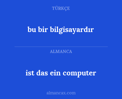 bu bir bilgisayardır - ist das ein computer