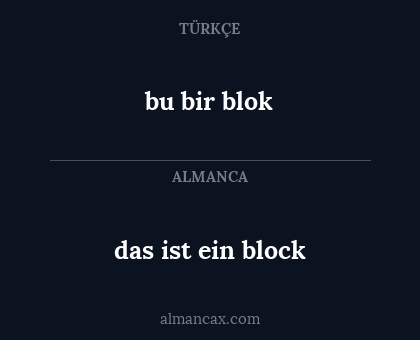 bu bir blok - das ist ein block