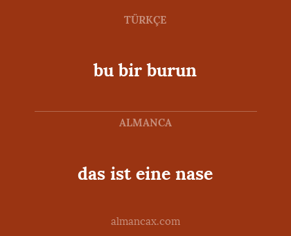 das ist eine nase - bu bir burun