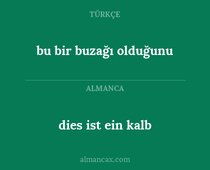 dies ist ein kalb - bu bir buzağı olduğunu
