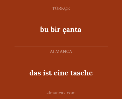bu bir çanta - das ist eine tasche